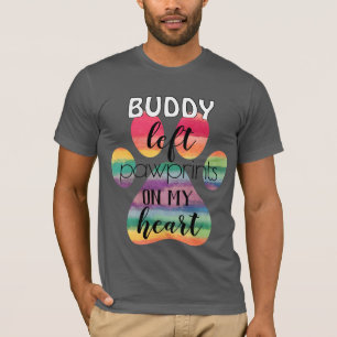 Süße individuelle Regenbogenbrücke Pfotenabdrücke T-Shirt