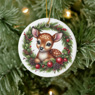 Süße individuelle Weihnachtshirsche Keramik Ornament