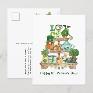 Süße irische Nippes-Auslage Frohen St. Patrick's D Feiertagspostkarte