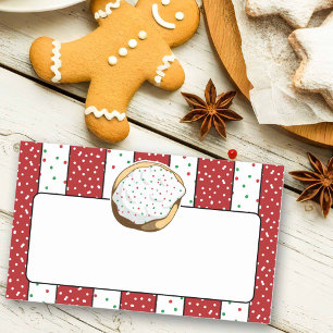 Süße italienische Cookie-Tausch-Blanko-Name-Tags Rechteckiger Aufkleber
