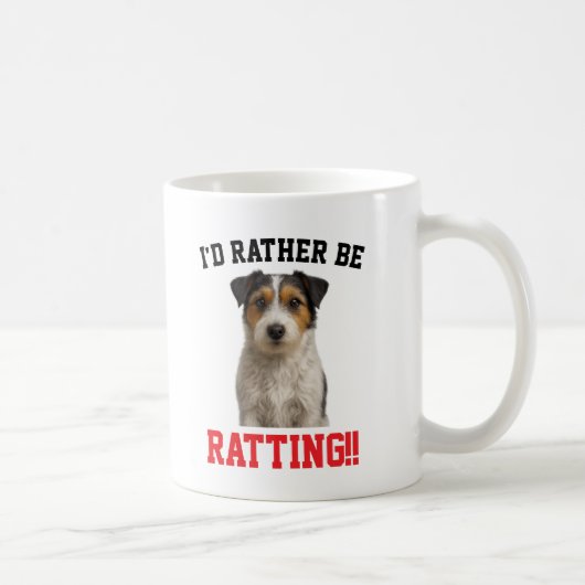 Süße Jack Russell 'Ich bin lieber RATTING' Tasse (Rechts)