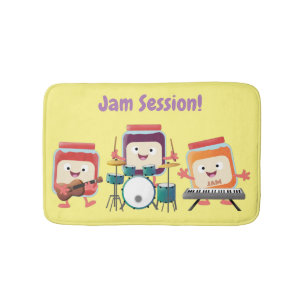 Süße Jam-Session-Cartoon-Musiker-Humor Badematte