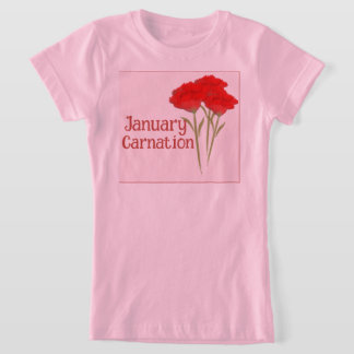 Süße Januar-Nelken-Blumen-Geburtstag-Kinder T-Shirt