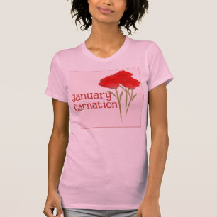 Süße Januar-Nelken-Blumen-Geburtstags- T-Shirt