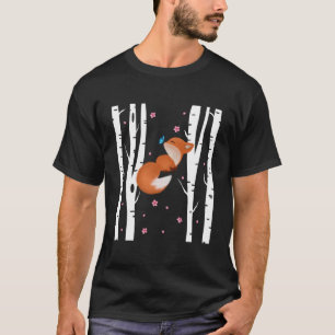 Süße japanische Fuchs-Kirschblüten-Sakura Weiße Bi T-Shirt