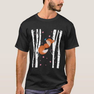Süße japanische Fuchs-Kirschblüten-Sakura Weiße Bi T-Shirt