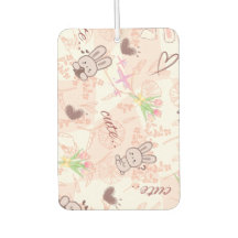 Süße japanische Kawaii-Häschen und rosa Gingham-Ka