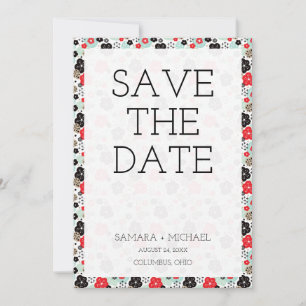 Süße japanische Musterdesign Save The Date