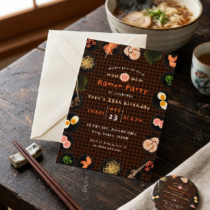 Süße japanische Ramen-Nudel-Liebhaber-Geburtstagsf Einladung
