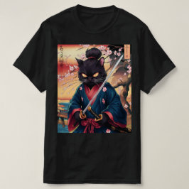 Süße japanische Samurai-Katze  T-Shirt