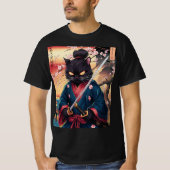 Süße japanische Samurai-Katze  T-Shirt (Vorderseite)