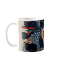 Süße japanische schwarze Katzen Patchwork