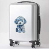 Süße Jeans-Patchwork-Hunde-Illustration Aufkleber (Koffer)