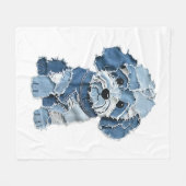 Süße Jeans-Patchwork-Hunde-Illustration Fleecedecke (Vorderseite (Horizontal))