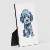 Süße Jeans-Patchwork-Hunde-Illustration Fotoplatte (Seite)