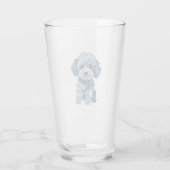 Süße Jeans-Patchwork-Hunde-Illustration Glas (Rückseite)