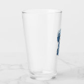 Süße Jeans-Patchwork-Hunde-Illustration Glas (Rechts)