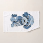Süße Jeans-Patchwork-Hunde-Illustration Handtuch (Handtuch)