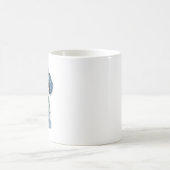 Süße Jeans-Patchwork-Hunde-Illustration Kaffeetasse (Mittel)