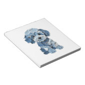 Süße Jeans-Patchwork-Hunde-Illustration Notizblock (angewinkelt)