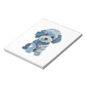 Süße Jeans-Patchwork-Hunde-Illustration Notizblock (Rotiert)