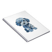 Süße Jeans-Patchwork-Hunde-Illustration Notizblock (Rechte Seite)