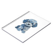 Süße Jeans-Patchwork-Hunde-Illustration Notizblock (Linke Seite)