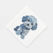 Süße Jeans-Patchwork-Hunde-Illustration Serviette (Ecke)
