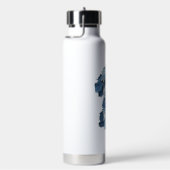 Süße Jeans-Patchwork-Hunde-Illustration Trinkflasche (rechts)