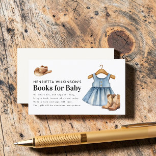 Süße Jeanskleid Stiefel Cowboyhut Babyparty Begleitkarte