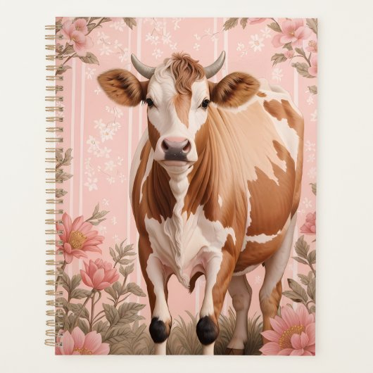 Süße Jersey-Kuh Rosa Blumenmuster Planer (Vorderseite)