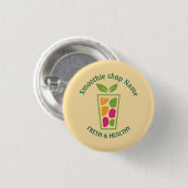 Süße Joghurt-Smoothies Fruchtsaft Bar Shop Button (Vorne & Hinten)
