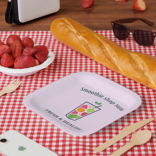 Süße Joghurt-Smoothies Fruchtsaft Bar Shop Pappteller (Picknick)