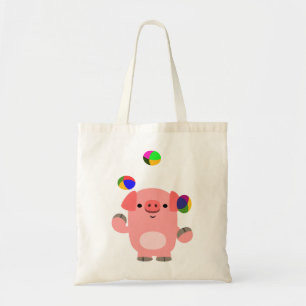 Süße Jonglierende Cartoon-Schweine-Tasche Tragetasche