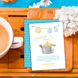 Süße Jungenkleiderleine Gummiente Babyparty Dankeskarte
