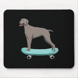 Süße Jungs Skateboarding-Geschenk Weimaraner Weim Mousepad