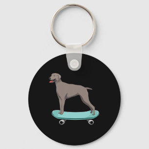 Süße Jungs Skateboarding-Geschenk Weimaraner Weim Schlüsselanhänger