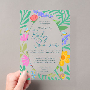 Süße Käfer & Blumen Frühling & Sommer Babyparty Acryleinladungen