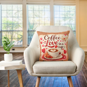 Süße Kaffee-Liebe in einer Tasse Valentinstag-Zita Kissen