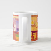 Süße Kaffee Shop Wrap-Around Design Jumbo-Tasse (Rückseite)