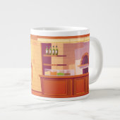 Süße Kaffee Shop Wrap-Around Design Jumbo-Tasse (Vorderseite Rechts)