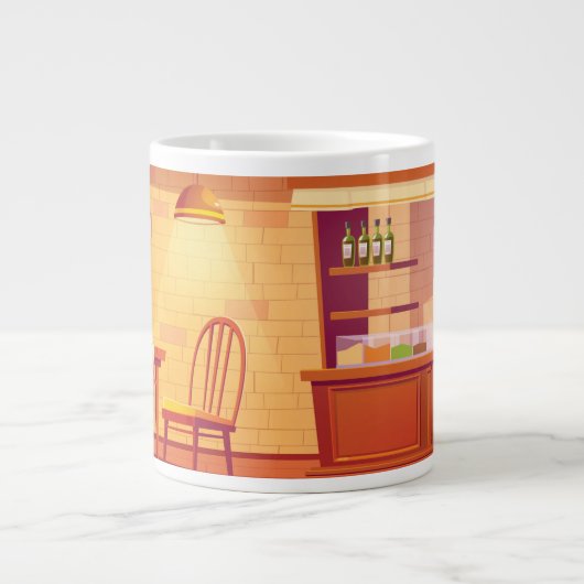 Süße Kaffee Shop Wrap-Around Design Jumbo-Tasse (Vorderseite)