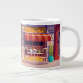 Süße Kaffee Shop Wrap-Around Design Jumbo-Tasse (Rechts)