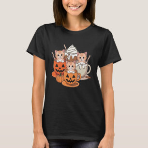 Süße Kaffee Tabby Katzen Kätzchen Thanksgiving Her T-Shirt