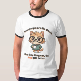 Süße Kaffeekatze mit lustiger Attitude-Zitat  T-Shirt