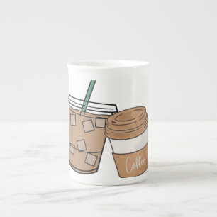 Süße Kaffeeliebhaber-Papiertasse Eis- und Heißka Porzellantasse