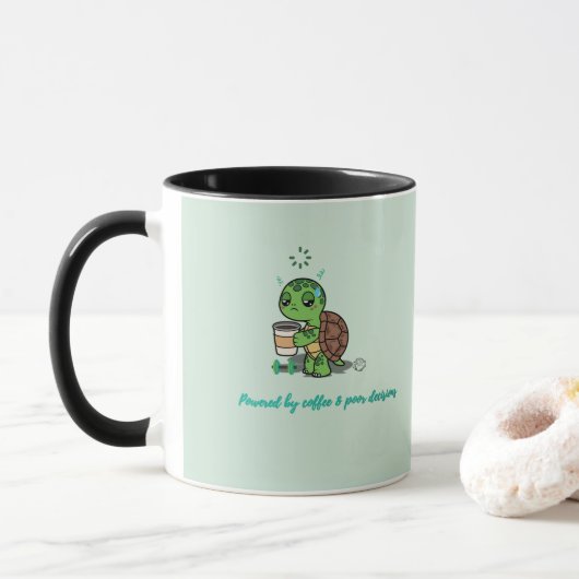 Süße Kaffeeschildkröten-Tasse Tasse (Mit Donut)