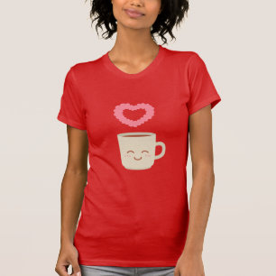 Süße Kaffeetasse Cartoon, Kaffeeliebhaber T-Shirt