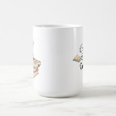 Süße Kaffeetasse mit Katzen, Büchern und Kaffee (Mittel)