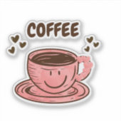 Süße Kaffeetassen-Aufkleber Aufkleber (Vorderseite)